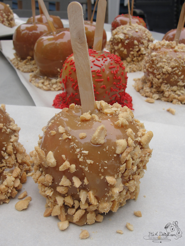caramel coated apples with nuts
