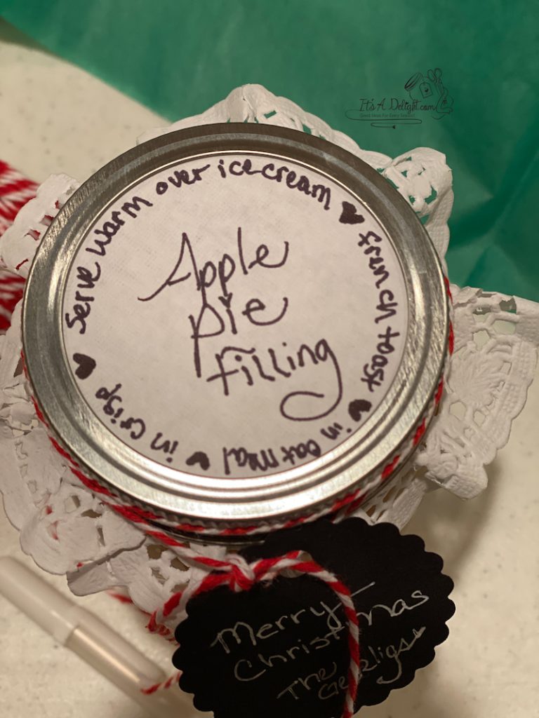 apple pie filling jar gift
